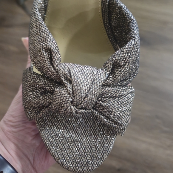 Michael Kors Gold Brown Sandals Platform  Ankke Strap New Sz 10 - Picture 14 of 15